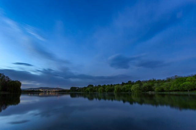 Twilight at lake Malomvölgy by Norbert Fritz